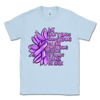 Dusty Blue purple pancreatic cancer sunflower and cancer ribb Classic Tee - MaliasSmallBusiness