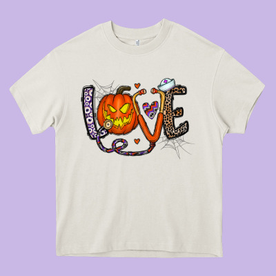 Love Halloween Heavy Core Tee Designed By Cowhidedigitalart