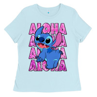 Baby Blue aloha stitch Ladies Tee - Zillion Design Studio
