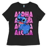 Black aloha stitch Ladies Tee - Zillion Design Studio