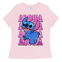 Bubblegum Pink aloha stitch Ladies Tee - Zillion Design Studio