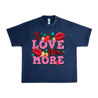 Navy i love you more with lips and strawberry Urban Heavy Tee - AdoDesignShop