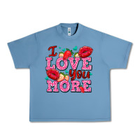 Pebble Blue i love you more with lips and strawberry Urban Heavy Tee - AdoDesignShop