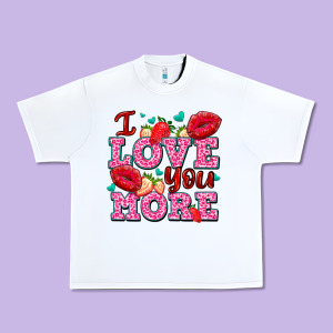 I Love You More With Lips And Strawberry Urban Heavy Tee Designed By Adodesignshop