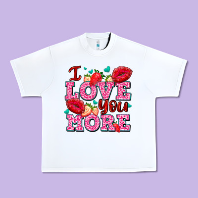 I Love You More With Lips And Strawberry Urban Heavy Tee Designed By Adodesignshop