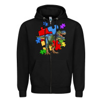 Black autism t rex Zipper Hoodie - Artiststas