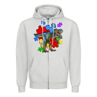 Dove Grey autism t rex Zipper Hoodie - Artiststas