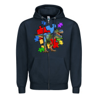 Navy autism t rex Zipper Hoodie - Artiststas