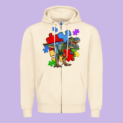 Autism T Rex Zipper Hoodie Designed By Artiststas