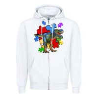 White autism t rex Zipper Hoodie - Artiststas