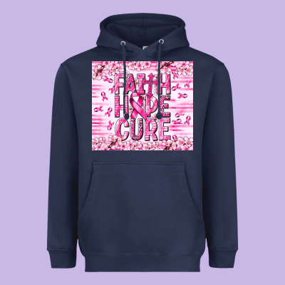 Faith Hope Cure Cancer Heavyweight Hoodie Designed By Nancycooperartshop