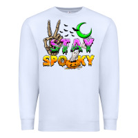White Stay spooky Premium Sweatshirt - NancyCooperArtShop