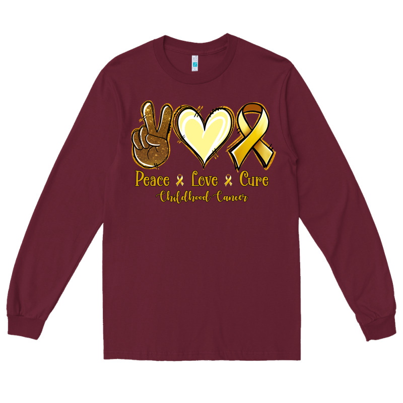 Peace Love Cure Bone Cancer Long Sleeve Tee by NancyCooperArtShop | Teevron