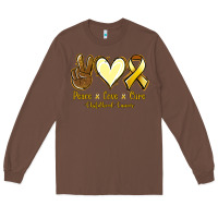 Chestnut Peace love cure Bone Cancer Long Sleeve Tee - NancyCooperArtShop