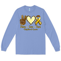 Colony Blue Peace love cure Bone Cancer Long Sleeve Tee - NancyCooperArtShop