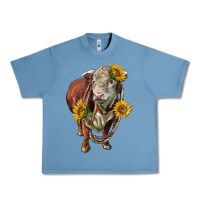 Pebble Blue hereford bull rope and sunflowers Urban Heavy Tee - LillyAllenDesigns