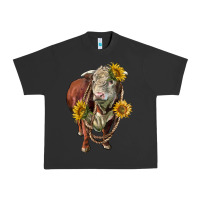 Pigment Black hereford bull rope and sunflowers Urban Heavy Tee - LillyAllenDesigns