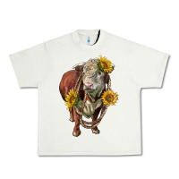 Pistachio hereford bull rope and sunflowers Urban Heavy Tee - LillyAllenDesigns