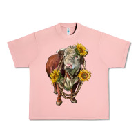 Salmon hereford bull rope and sunflowers Urban Heavy Tee - LillyAllenDesigns