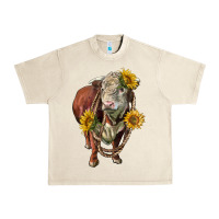 Sandshell hereford bull rope and sunflowers Urban Heavy Tee - LillyAllenDesigns