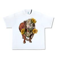 White hereford bull rope and sunflowers Urban Heavy Tee - LillyAllenDesigns