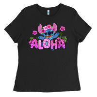 Black aloha summer stitch Ladies Tee - Zillion Design Studio