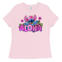 Bubblegum Pink aloha summer stitch Ladies Tee - Zillion Design Studio