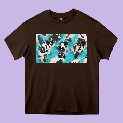 Cowhide Glitter  Cup Heavy Core Tee Designed By Barkaloodesign