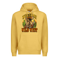 Antique Gold Welcome to the wild west Cowboy boots Premium Hoodie - HowdyJamesFarm