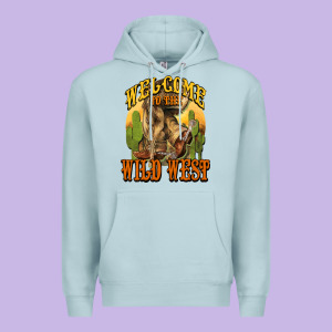 Welcome To The Wild West Cowboy Boots Premium Hoodie Designed By Howdyjamesfarm