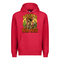 Cardinal Welcome to the wild west Cowboy boots Premium Hoodie - HowdyJamesFarm