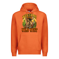 Carrot Welcome to the wild west Cowboy boots Premium Hoodie - HowdyJamesFarm