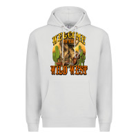 Dove Grey Welcome to the wild west Cowboy boots Premium Hoodie - HowdyJamesFarm