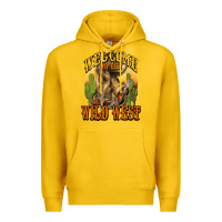 Lemon Welcome to the wild west Cowboy boots Premium Hoodie - HowdyJamesFarm