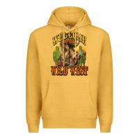 Mustard Welcome to the wild west Cowboy boots Premium Hoodie - HowdyJamesFarm