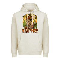 Oatmeal Heather Welcome to the wild west Cowboy boots Premium Hoodie - HowdyJamesFarm