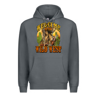 Rock Welcome to the wild west Cowboy boots Premium Hoodie - HowdyJamesFarm