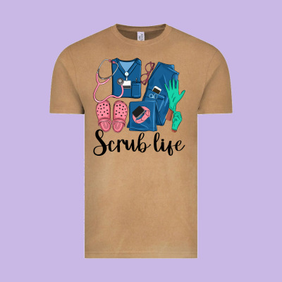 Scrub Life Nurse Vintage Tee Designed By Lillyallendesigns