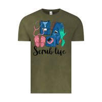 Vintage Olive Scrub Life Nurse Vintage Tee - LillyAllenDesigns