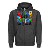 Charcoal Heather child with autism on board Zipper Hoodie - Artiststas