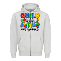 Dove Grey child with autism on board Zipper Hoodie - Artiststas