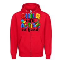 Red child with autism on board Zipper Hoodie - Artiststas