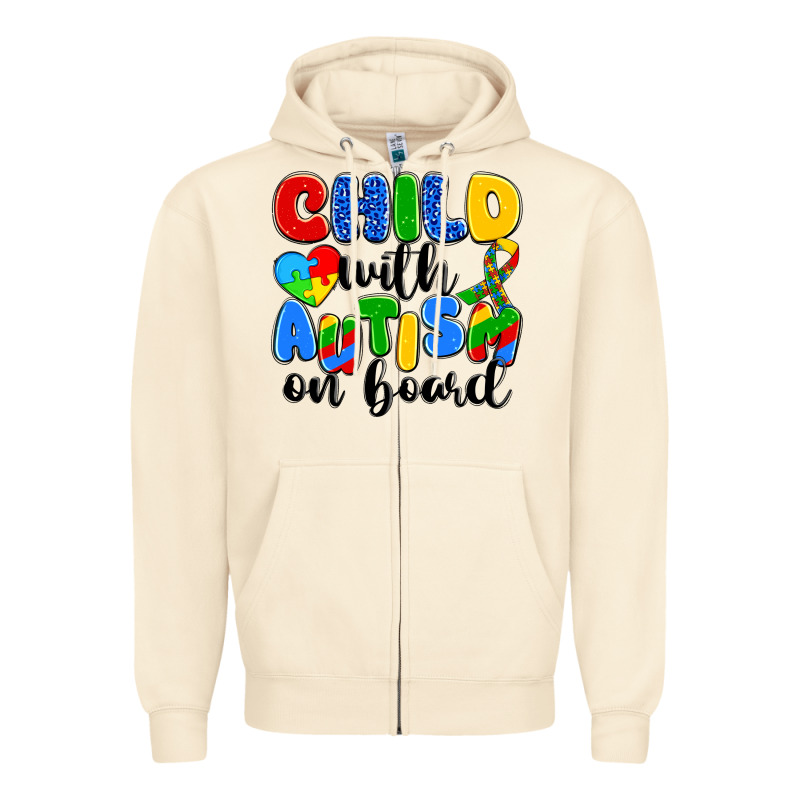 Child With Autism On Board Zipper Hoodie by Artiststas | Teevron