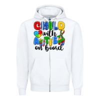 White child with autism on board Zipper Hoodie - Artiststas