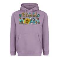 Lavender Western Blessed Mama with Leopard and Sunflower Heavyweight Hoodie - texasbilliewilder