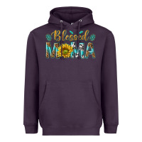 Plum Western Blessed Mama with Leopard and Sunflower Heavyweight Hoodie - texasbilliewilder