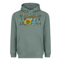 Sage Western Blessed Mama with Leopard and Sunflower Heavyweight Hoodie - texasbilliewilder