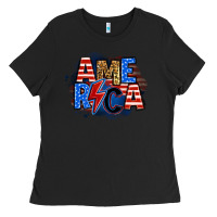 Black america lightning bolt Ladies Tee - Zillion Design Studio