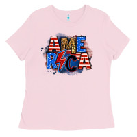 Bubblegum Pink america lightning bolt Ladies Tee - Zillion Design Studio