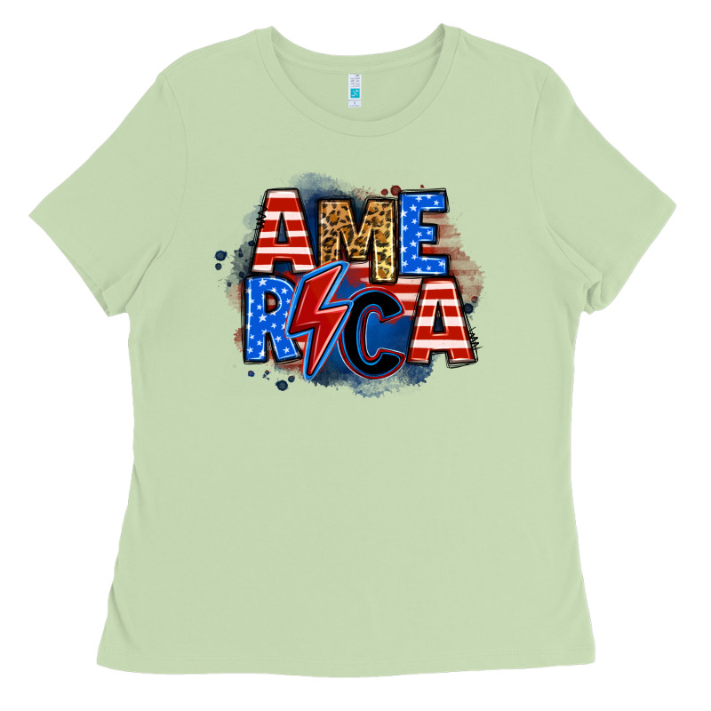 America Lightning Bolt Ladies Tee by Zillion Design Studio | Teevron